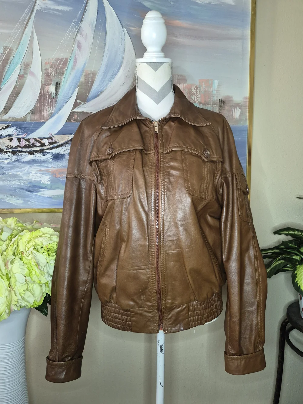Wilsons Leather Brown Leather Bomber Jacket